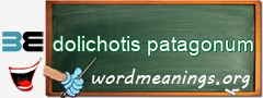WordMeaning blackboard for dolichotis patagonum